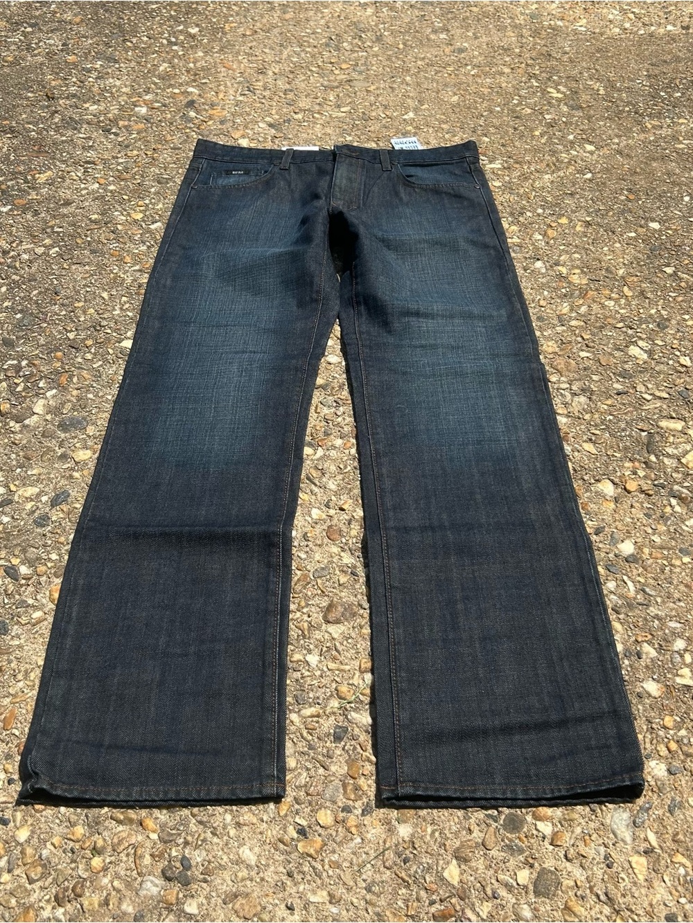 Men's Dark Blue Raw Denim Hugo Boss Regular Fit Jeans